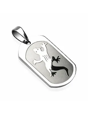 Pendentif plaque gecko