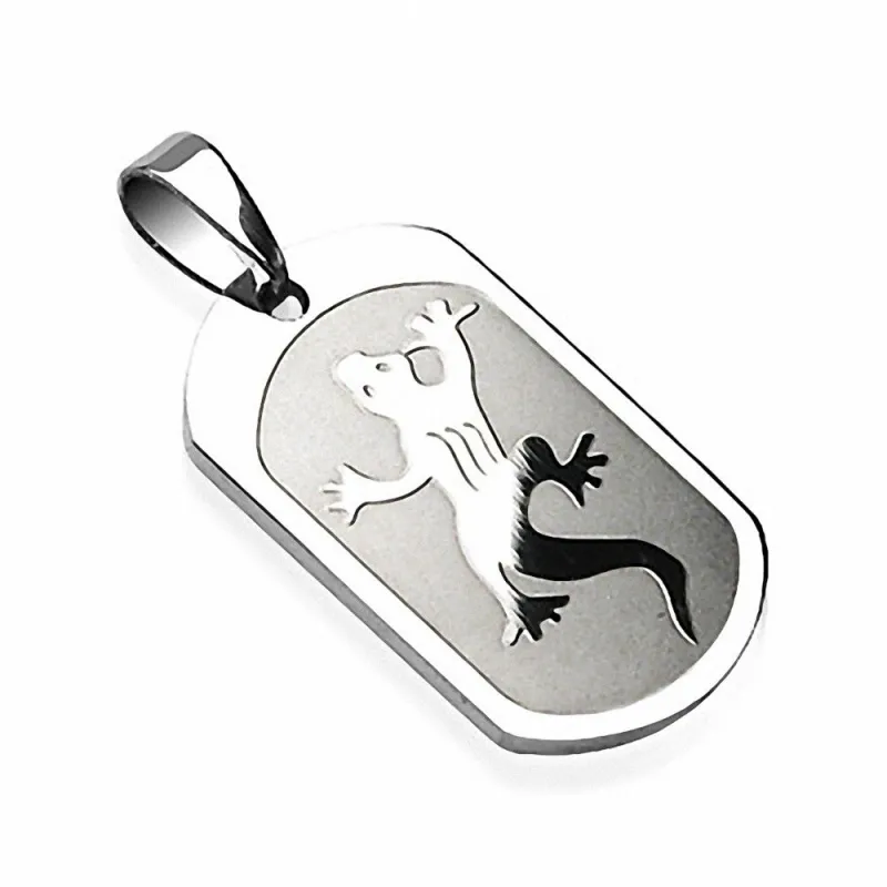Pendentif plaque gecko