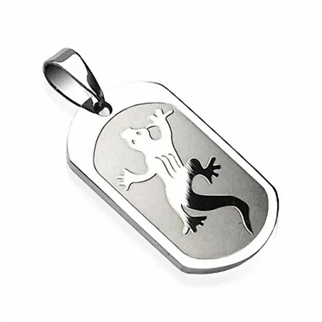 Pendentif plaque gecko