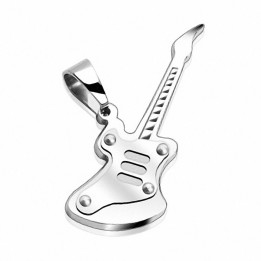 Pendentif guitare argentée