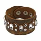 Bracelet en cuir marron skulls Bracelet en cuir marron skulls