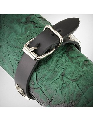 Bracelet en cuir noir étoiles de ninja