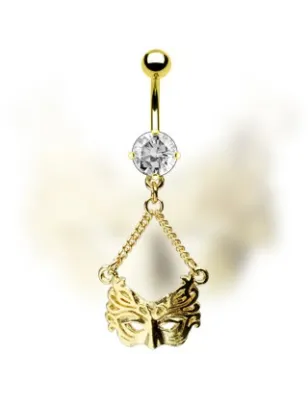 Piercing nombril Plaqué Or Bal Masqué - Bijou Piercing Nombril