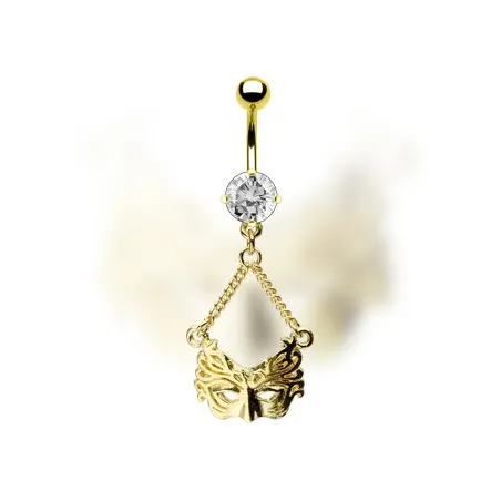 Piercing nombril Plaqué Or Bal Masqué - Bijou Piercing Nombril