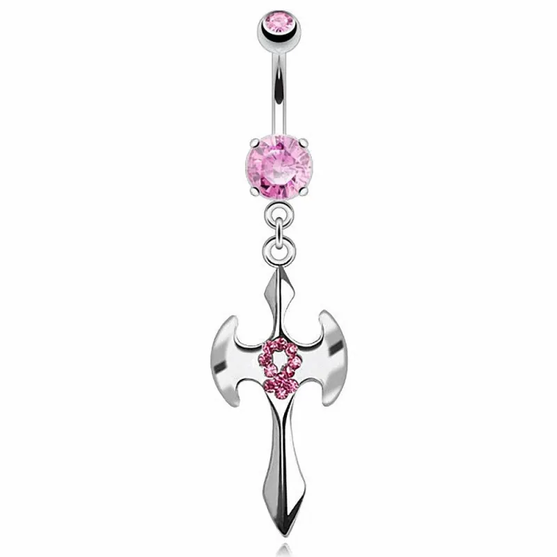 Piercing nombril hache symbole féminin