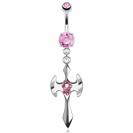 Piercing nombril hache symbole féminin