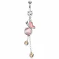 Piercing nombril papillon pierre rose