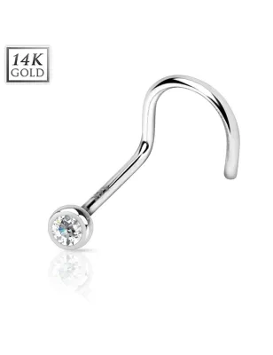 Piercing nez or blanc 14 carats gemme clair