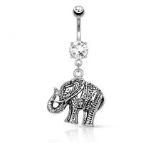 Piercing nombril avec pendentif éléphant