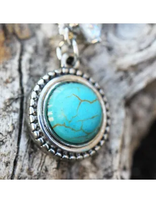 Piercing nombril turquoise lune bleue