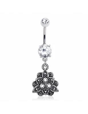 Piercing nombril fleur de lotus