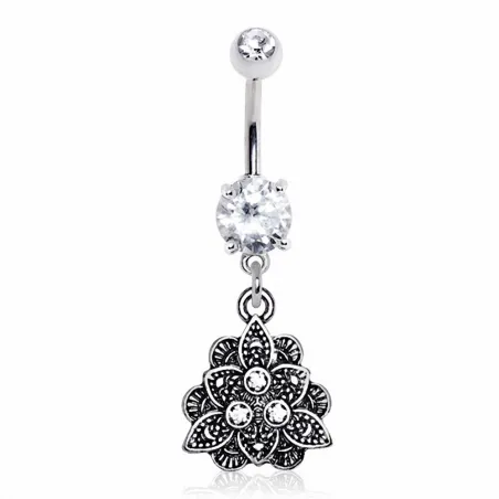 Piercing nombril fleur de lotus