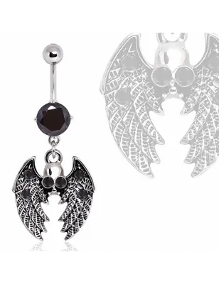 Piercing nombril ailes gothique
