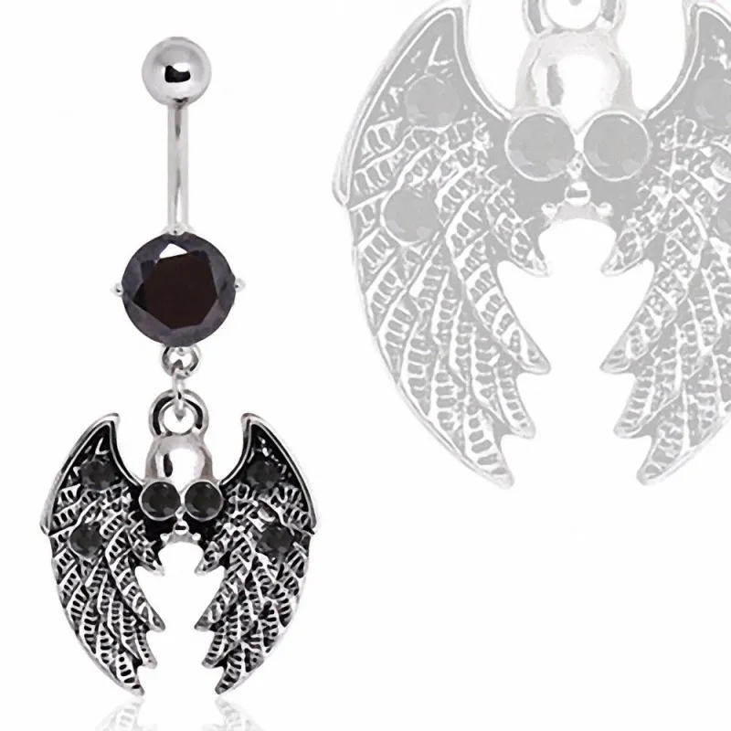 Piercing nombril ailes gothique
