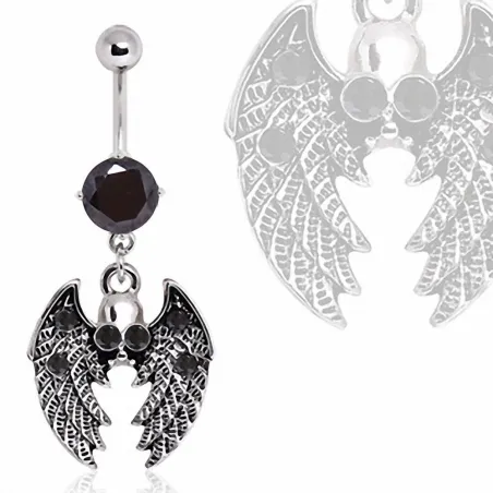 Piercing nombril ailes gothique
