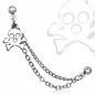 Double piercing cartilage oreille skull