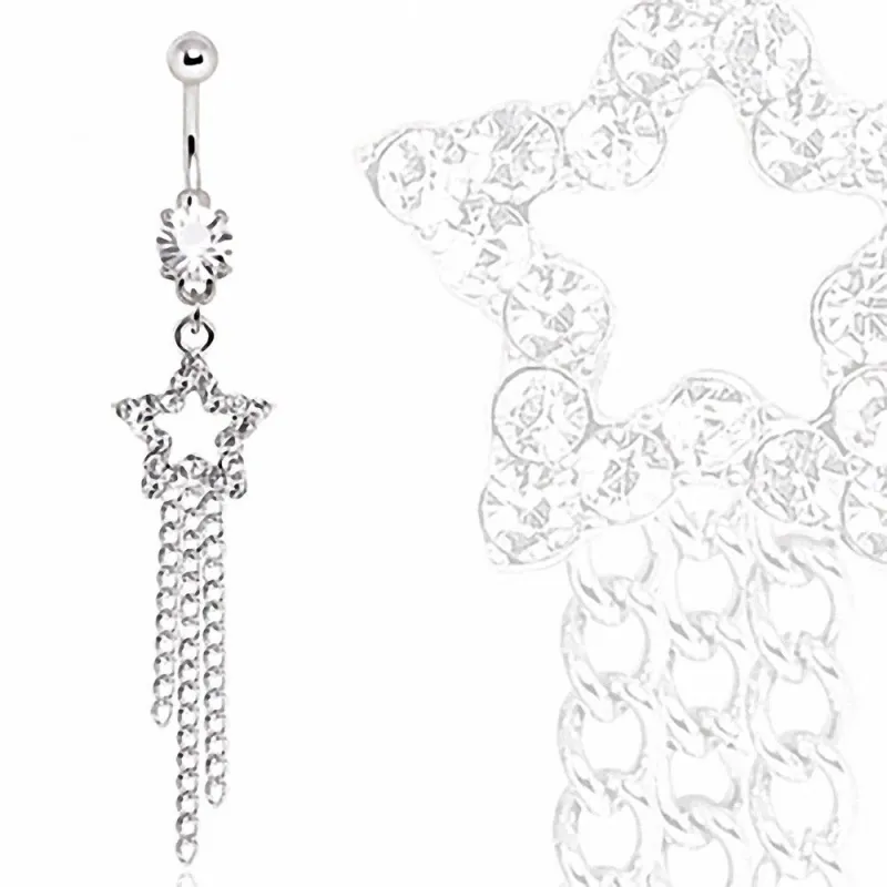 Piercing nombril étoile et chaines