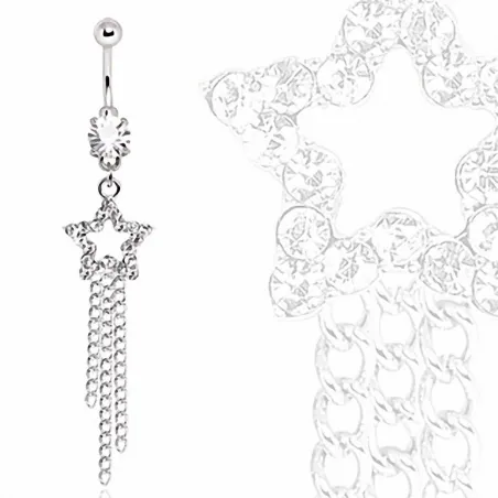 Piercing nombril étoile et chaines
