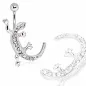 Piercing nombril lézard pavé de strass