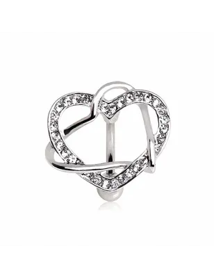 Piercing nombril inversé coeurs entrelacés