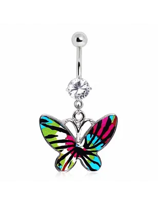 Piercing nombril papillon tie & dye