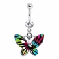 Piercing nombril papillon tie & dye