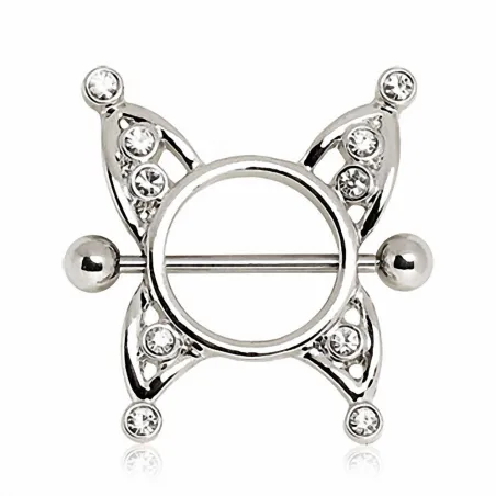 Piercing téton bouclier papillon