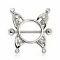 Piercing téton bouclier papillon
