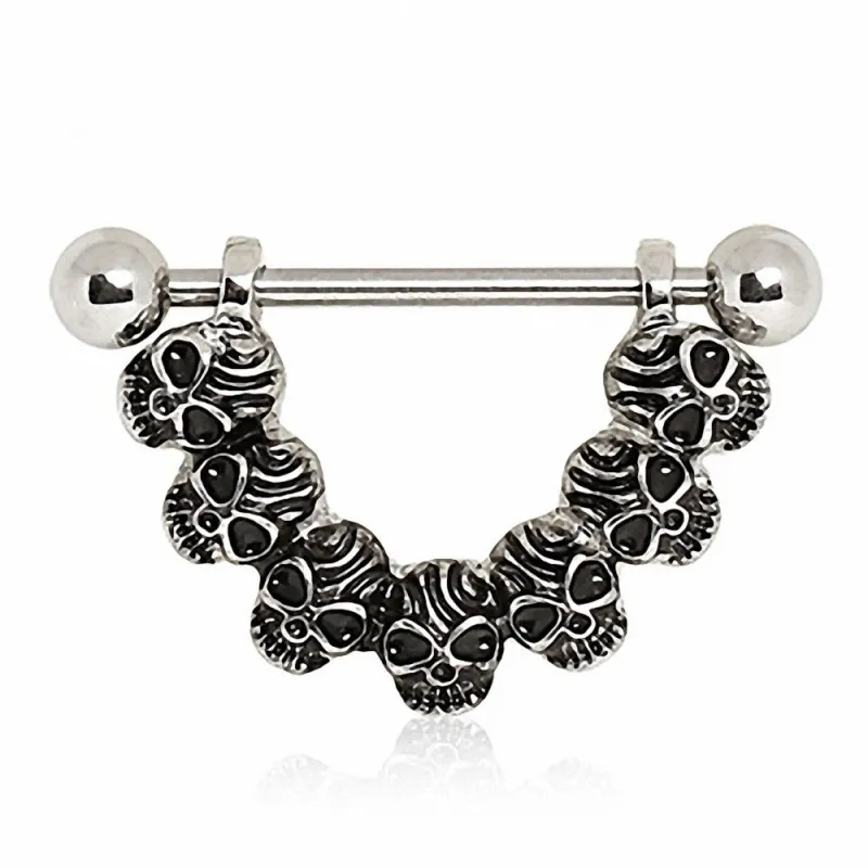 Piercing téton pendentif skulls