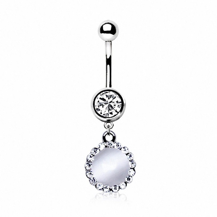 Piercing nombril pierre oeil de chat