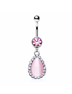 Piercing nombril larme oeil de chat