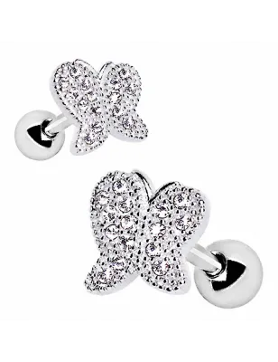 Piercing cartilage hélix papillon strass