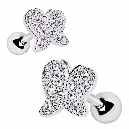 Piercing cartilage hélix papillon strass