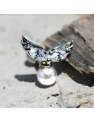 Piercing cartilage hélix ailes d'ange perle