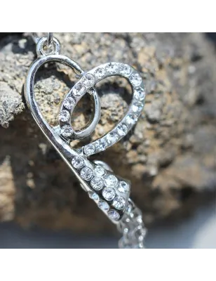 Piercing nombril ruban coeur et chaines