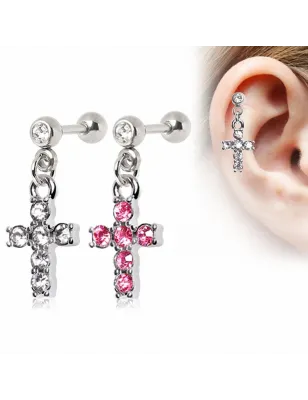 Piercing cartilage pendentif croix