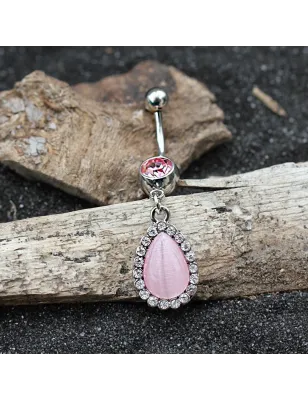 Piercing nombril larme oeil de chat