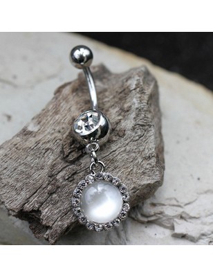 Piercing nombril pierre oeil de chat