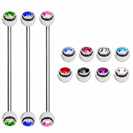 Piercing industriel billes serties de gemmes