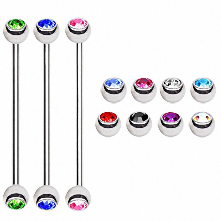 Piercing industriel billes serties de gemmes