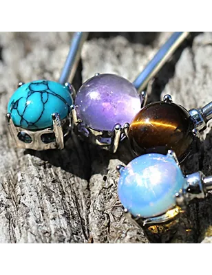 Piercing téton pierres naturelles