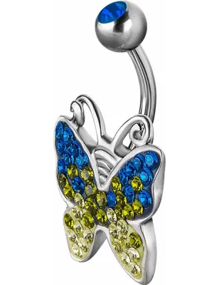 Piercing nombril Crystal Evolution Swarovski Papillon Titane G23