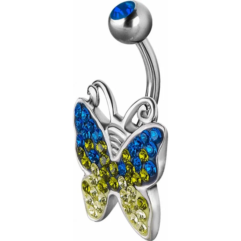 Piercing nombril Crystal Evolution Swarovski Papillon Titane G23