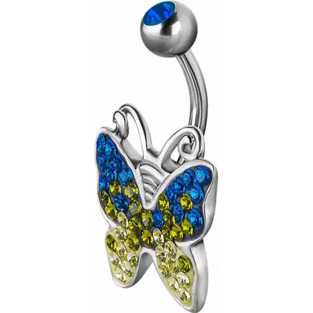 Piercing nombril Crystal Evolution Swarovski Papillon Titane G23
