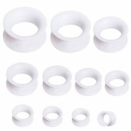 Piercing plug silicone métallique blanc
