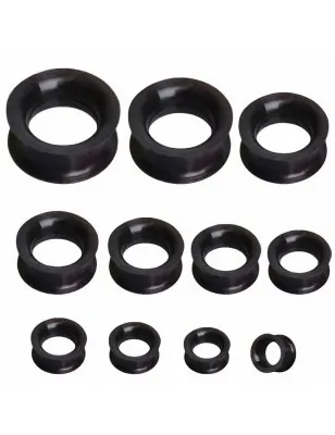 Piercing plug silicone métallique noir