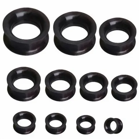 Piercing plug silicone métallique noir