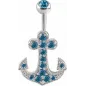 Piercing nombril Crystal Evolution Swarovski Ancre marine Titane G23