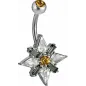 Piercing nombril Crystal Evolution Swarovski flocon de neige Titane G23