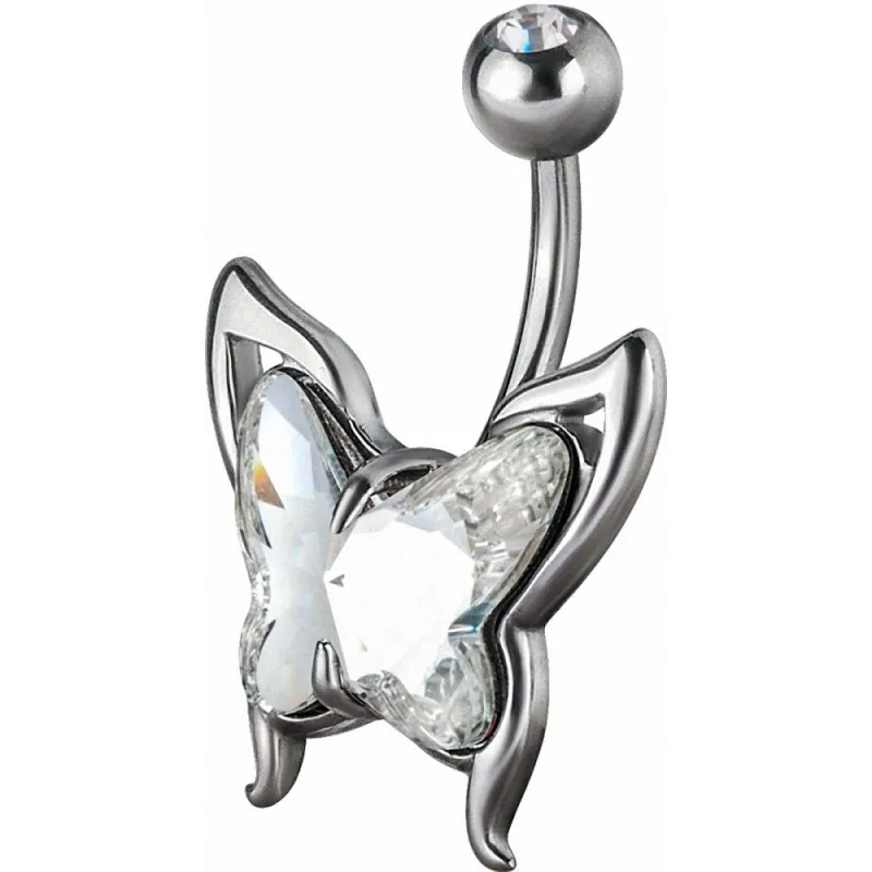 Piercing nombril Crystal Evolution Swarovski Papillon tribal Titane G23